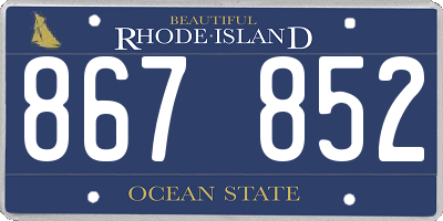 RI license plate 867852