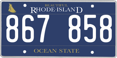 RI license plate 867858