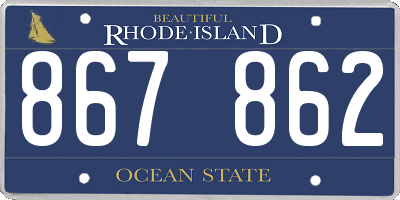 RI license plate 867862