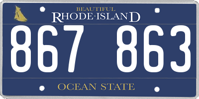RI license plate 867863