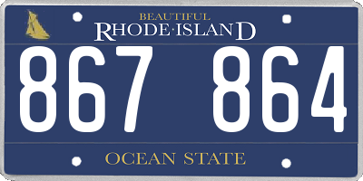 RI license plate 867864