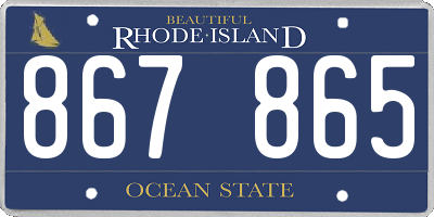 RI license plate 867865