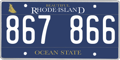 RI license plate 867866