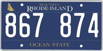 RI license plate 867874