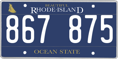 RI license plate 867875
