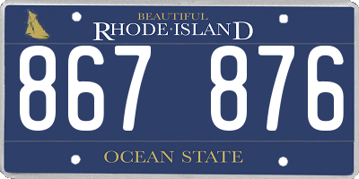 RI license plate 867876