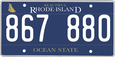 RI license plate 867880