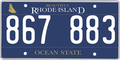 RI license plate 867883