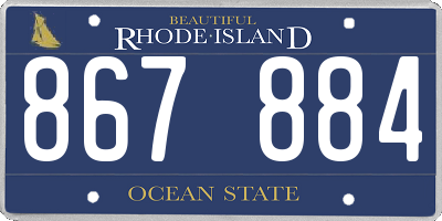 RI license plate 867884
