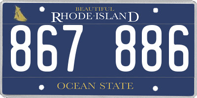 RI license plate 867886