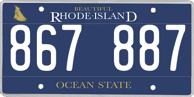 RI license plate 867887