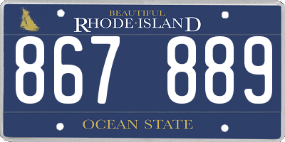 RI license plate 867889