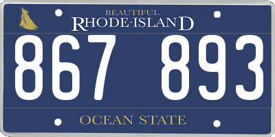 RI license plate 867893