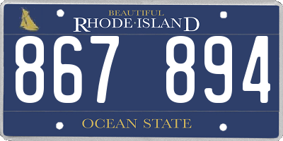 RI license plate 867894