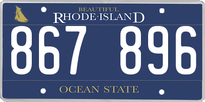 RI license plate 867896