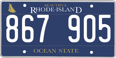 RI license plate 867905