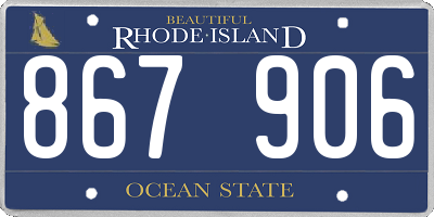 RI license plate 867906