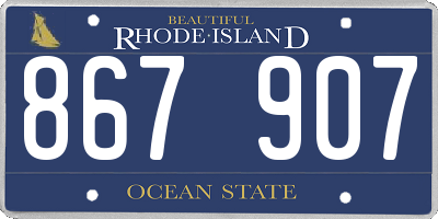 RI license plate 867907
