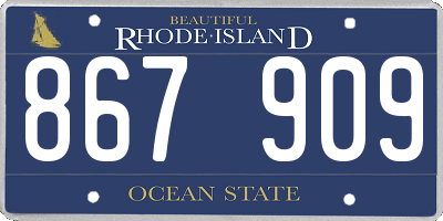 RI license plate 867909
