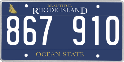 RI license plate 867910