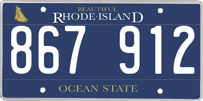 RI license plate 867912
