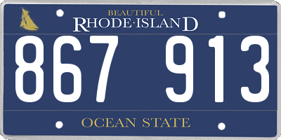 RI license plate 867913