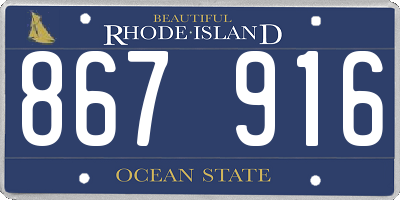 RI license plate 867916