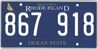 RI license plate 867918