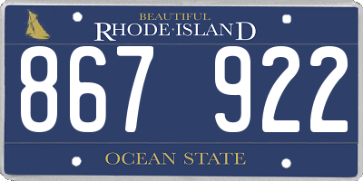 RI license plate 867922