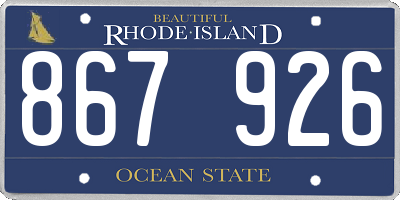 RI license plate 867926