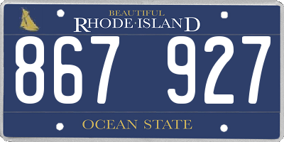 RI license plate 867927
