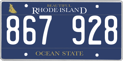 RI license plate 867928