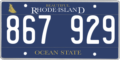RI license plate 867929