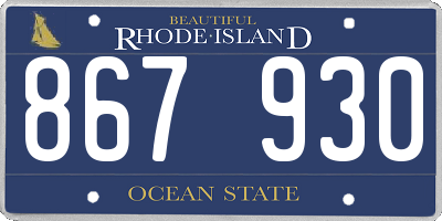 RI license plate 867930