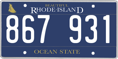 RI license plate 867931