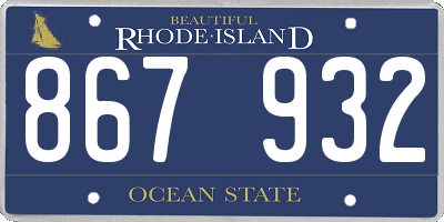 RI license plate 867932