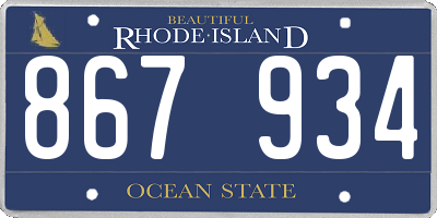 RI license plate 867934