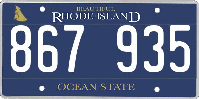 RI license plate 867935