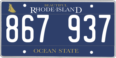 RI license plate 867937