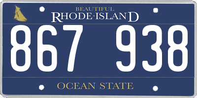 RI license plate 867938