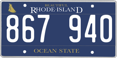 RI license plate 867940