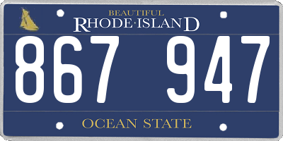 RI license plate 867947
