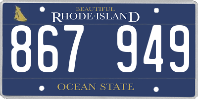 RI license plate 867949