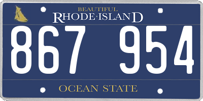 RI license plate 867954