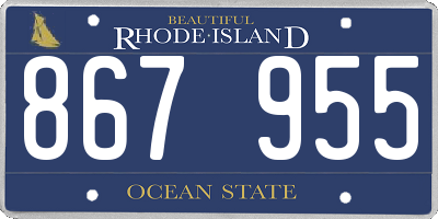 RI license plate 867955