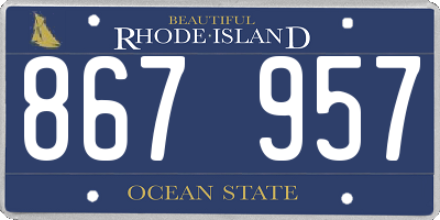 RI license plate 867957