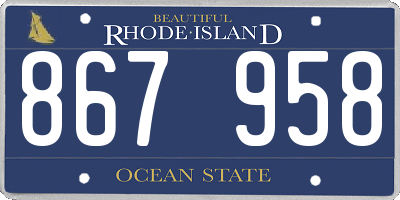 RI license plate 867958