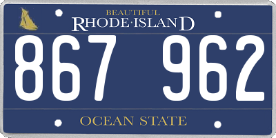 RI license plate 867962