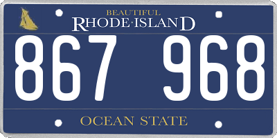 RI license plate 867968