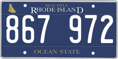 RI license plate 867972